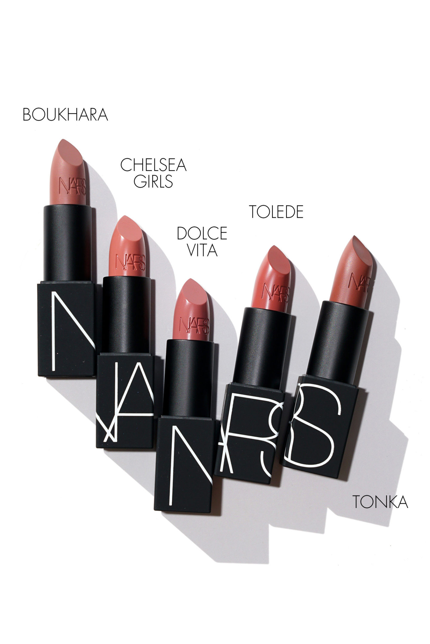 NARS Rouge à lèvres Boukhara, Chelsea Girls, Dolce Vita, Tolède, Tonka