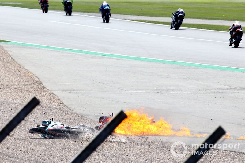 Andrea Dovizioso, moto Ducati Team en feu