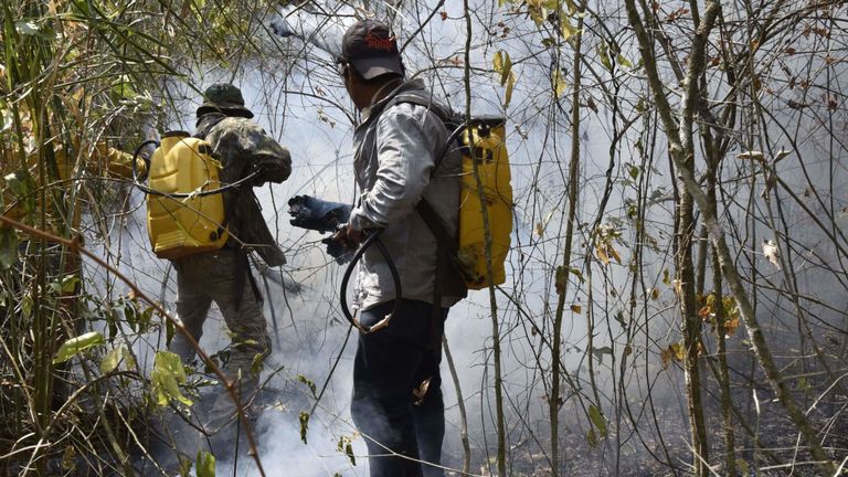 Pompiers en Bolivie