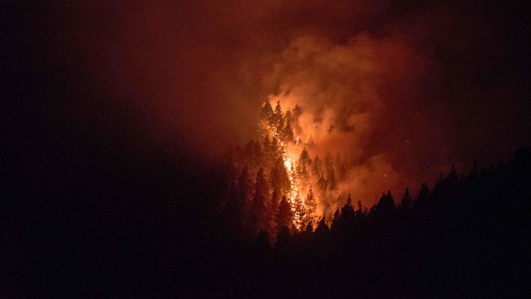 Les incendies se sont étendus dans deux directions différentes et ont brûlé 1 700 hectares (4 200 acres).