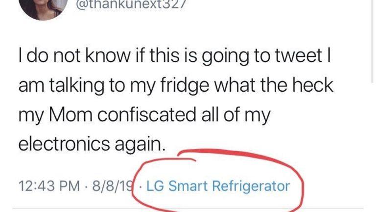 L'adolescent a réussi à tweeter du frigo