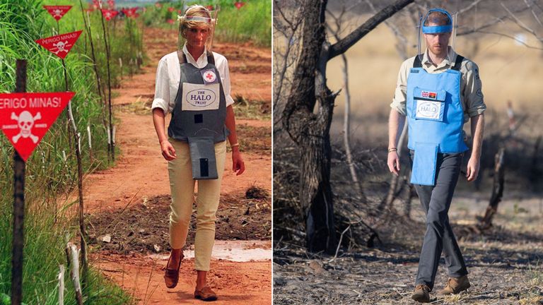 Diana, princesse de Galles et Price Harry en Angola