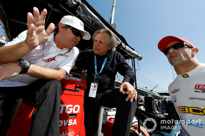 Jimmy Vasser, John Della Penna et Tony Kanaan à Indy en 2012.