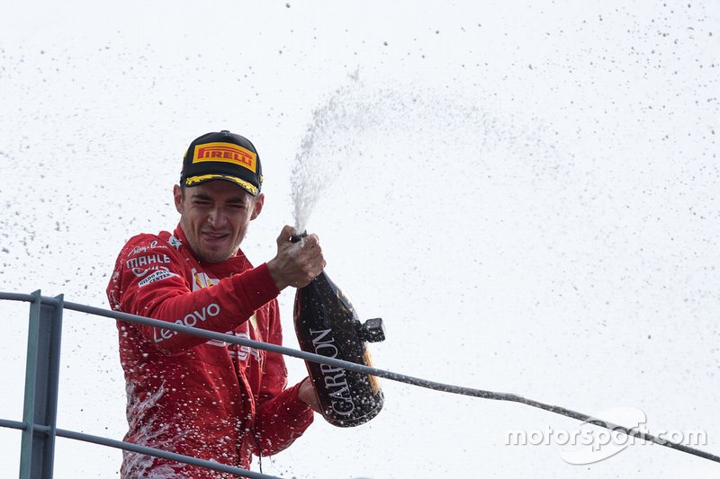 Podium: Charles Leclerc, vainqueur de la course, Ferrari