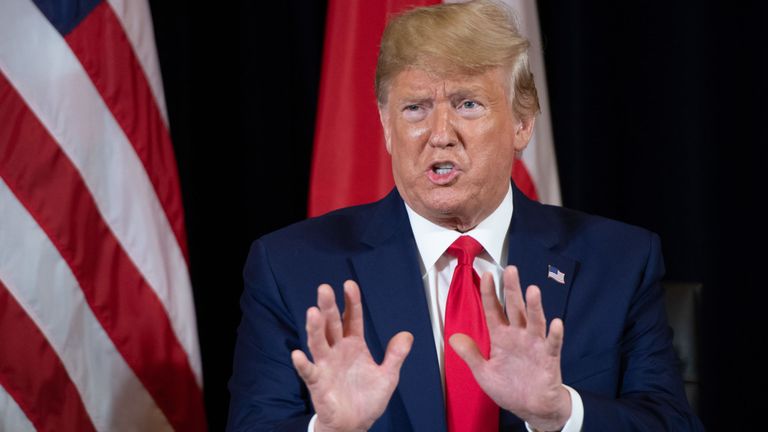 Le président des États-Unis, Donald Trump, prend la parole devant l'Assemblée générale des Nations Unies à New York