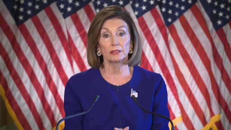 La présidente de la Chambre des représentants, Nancye Pelosi, a déclaré que le président Trump avait trahi son serment d'office.