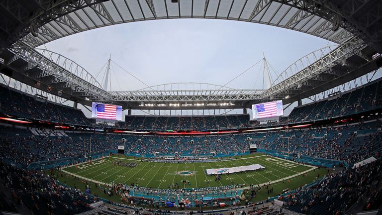 Une vue générale du stade Hard Rock, où se tiendra le Super Bowl 2020