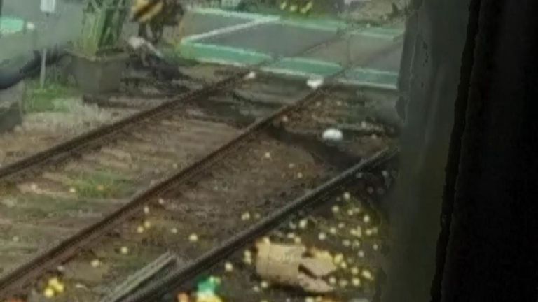 Un train de banlieue et un camion chargé de cartons d'agrumes sont entrés en collision à un passage à niveau près de Tokyo, faisant au moins 30 blessés