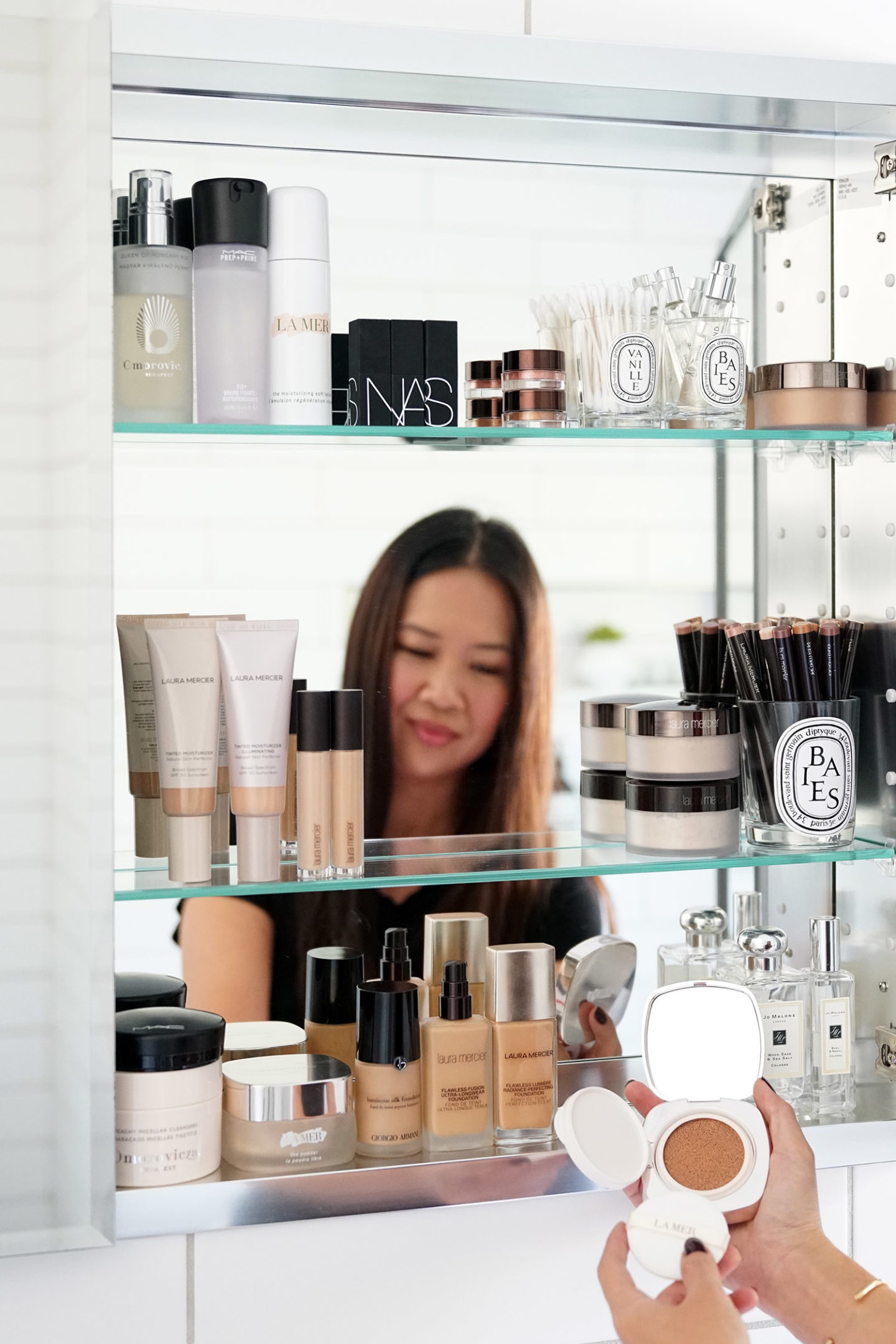 Fondations préférées Laura Mercier, Armani et La Mer