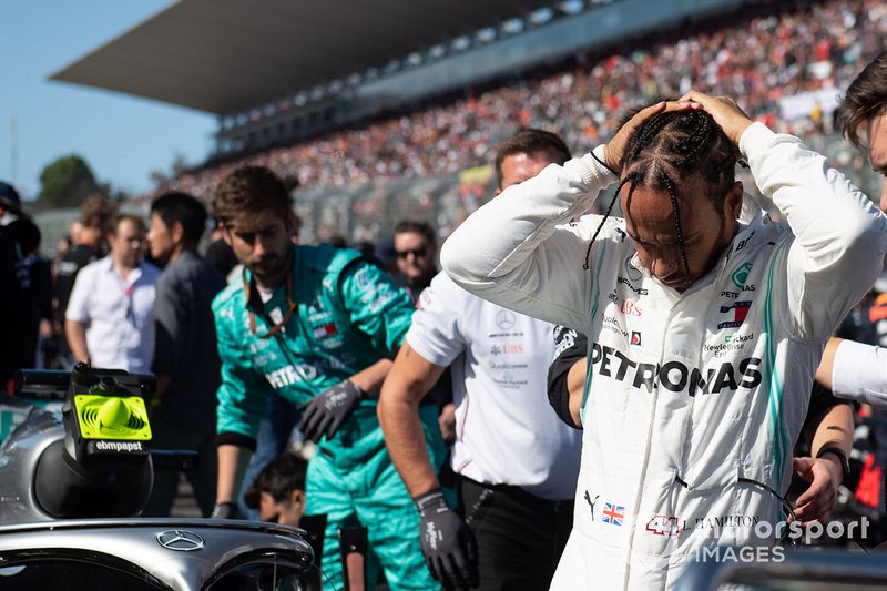 Lewis Hamilton, Mercedes AMG F1, sur la grille