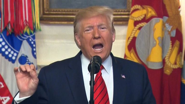 Le président des États-Unis, Donald Trump, s'exprimant à la mort du leader de l'EI.