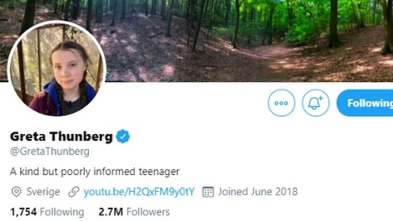 La grande Thunberg a modifié sa biographie Twitter après les commentaires de Vladimir Poutine