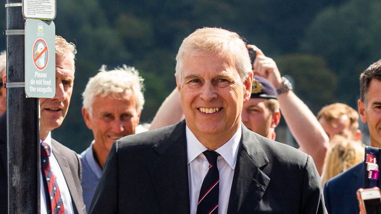 Le prince Andrew est un mécène de la régate royale du port de Dartmouth. Pic: SWNS
