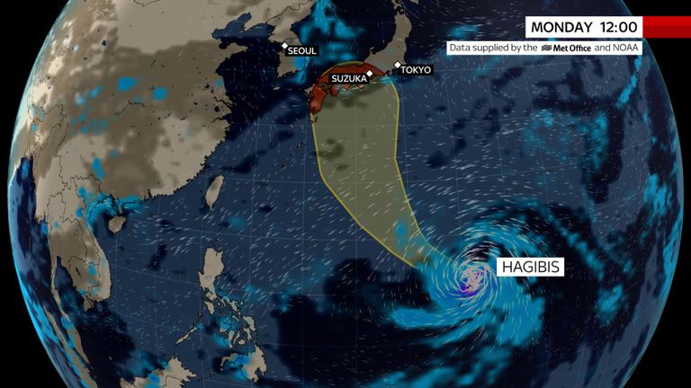 Le typhon Hagibis doit arriver au Japon ce week-end