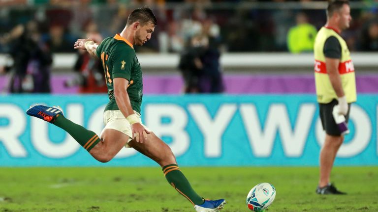 Handre Pollard profite de la pénalité pour envoyer l'Afrique du Sud en finale de la Coupe du monde de rugby
