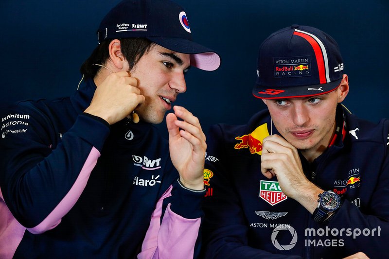 Conférence de presse, Lance Stroll, Racing Point et Max Verstappen, Red Bull Racing 