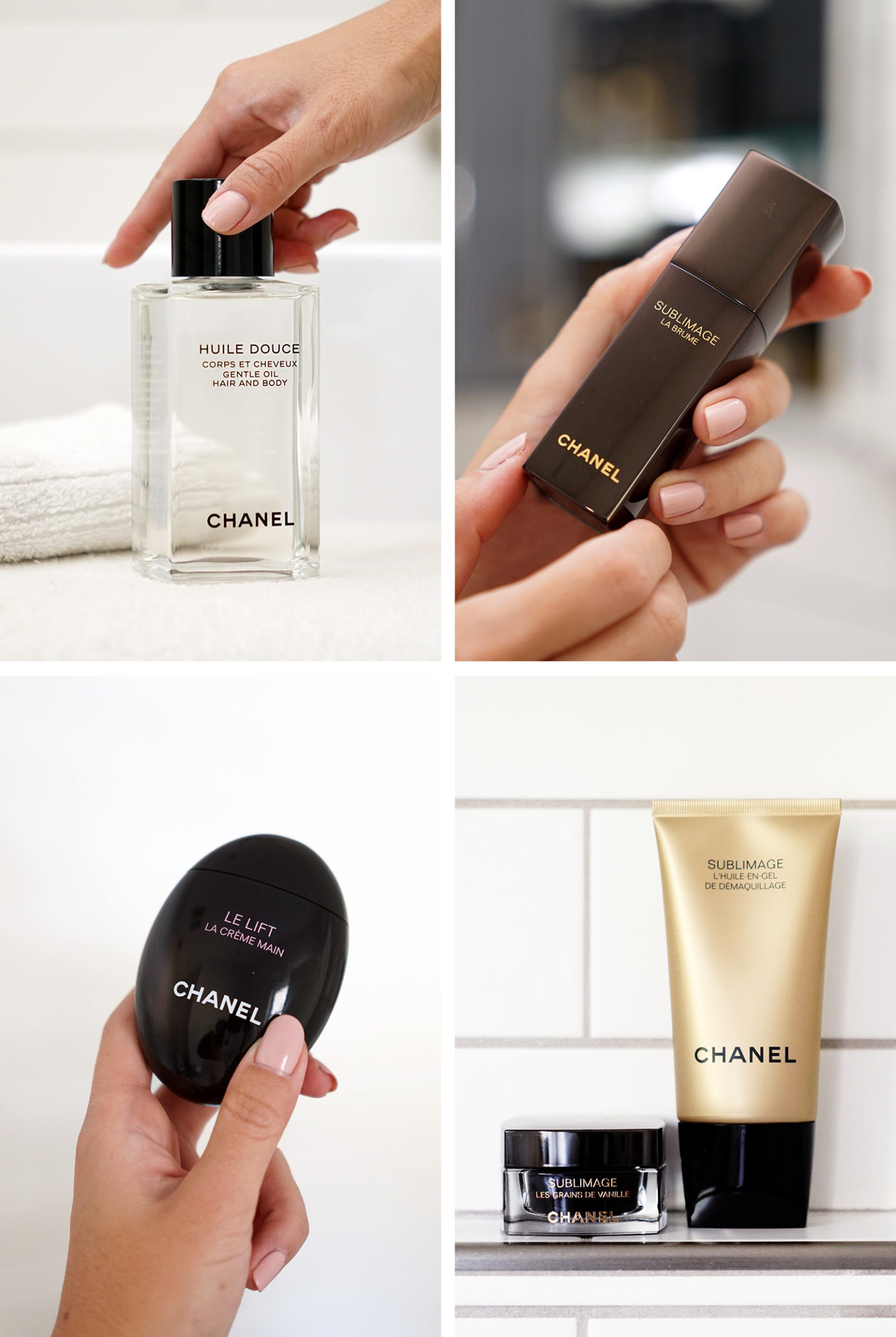 Chanel Favorites for November Body Oil, Crème pour les mains Le Lift, Sublimage