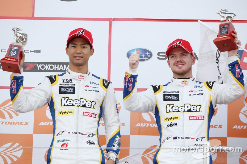 Podium: deuxième place n ° 37 TOMS LC500: Nick Cassidy, Ryo Hirakawa