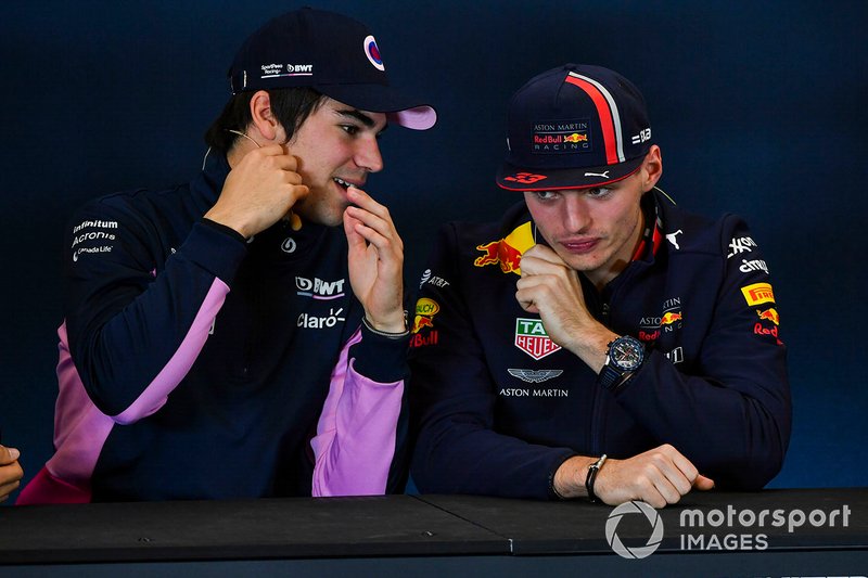 Conférence de presse, Lance Stroll, Racing Point et Max Verstappen, Red Bull Racing 