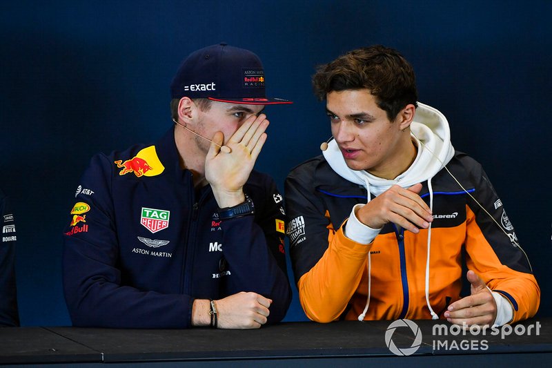 Conférence de presse, Max Verstappen, Red Bull Racing et Lando Norris, McLaren 