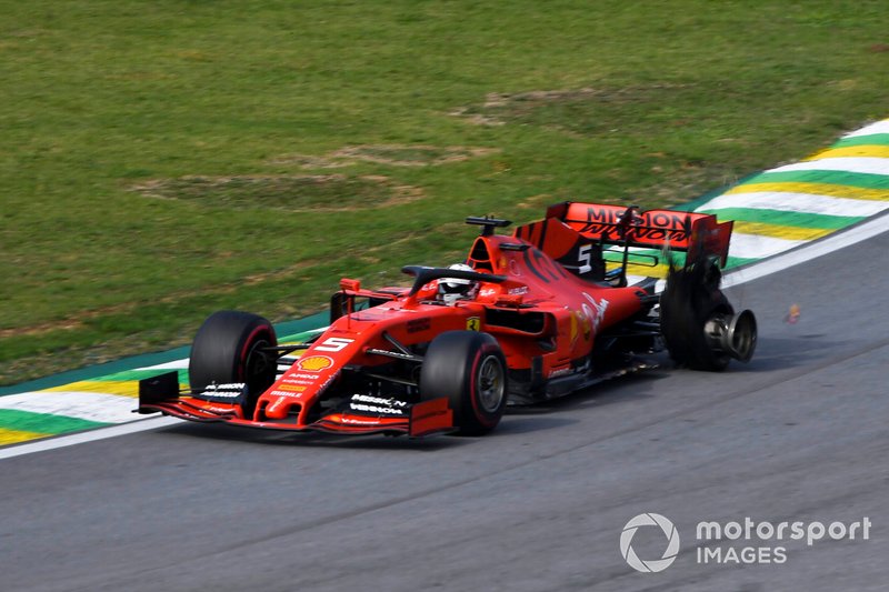 Sebastian Vettel, Ferrari blessé après avoir chuté avec Charles Leclerc, Ferrari SF90