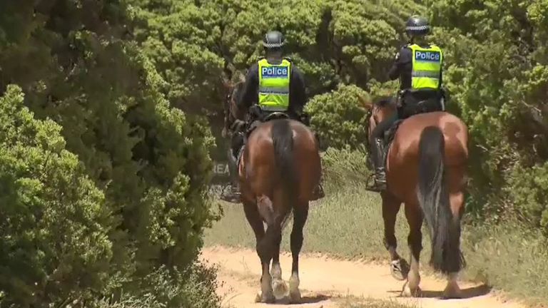 La police recherche un rayon de 300 m. Pic: Neuf Nouvelles Australie / PA Wire