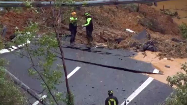 Pont s'effondrant près de Savone