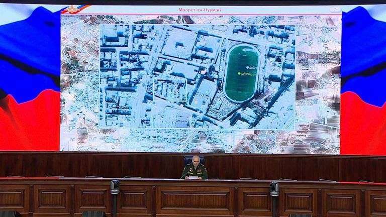 Les cartes produites par les généraux russes concernaient une zone située à 300 mètres du district.