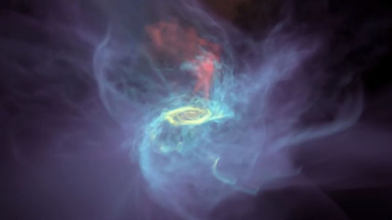 Une simulation de supercalculateur révèle comment les galaxies mangent les étoiles. Pic: NASA