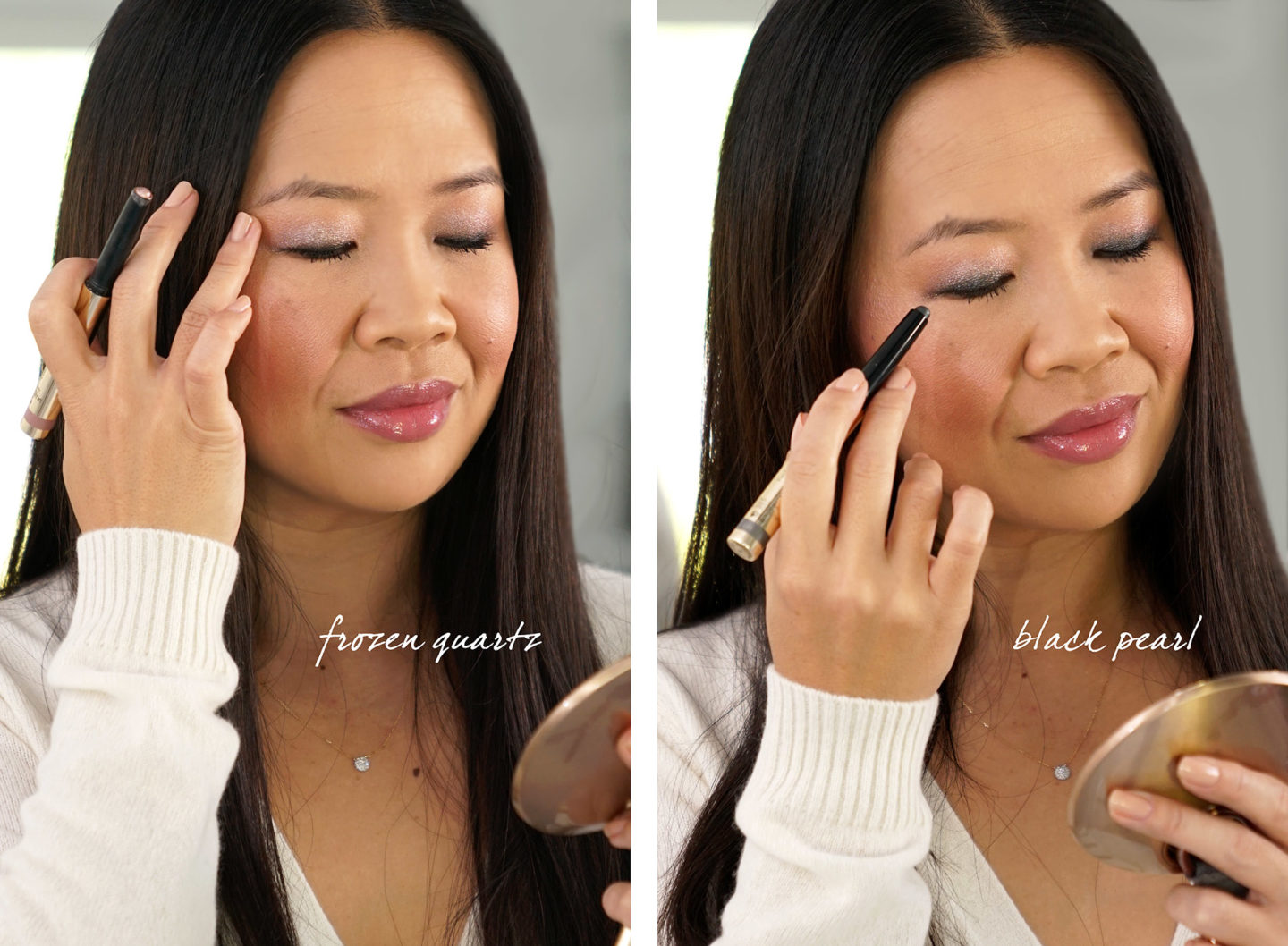 Par Terry Ombre Blackstar - Quartz glacé et perle noire