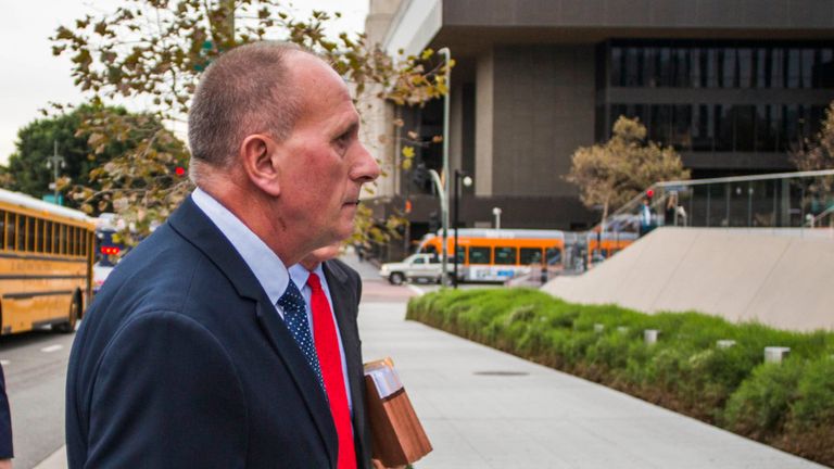 Plongeur britannique Vernon Unsworth, arrive à US District Court, Central District of California à Los Angeles