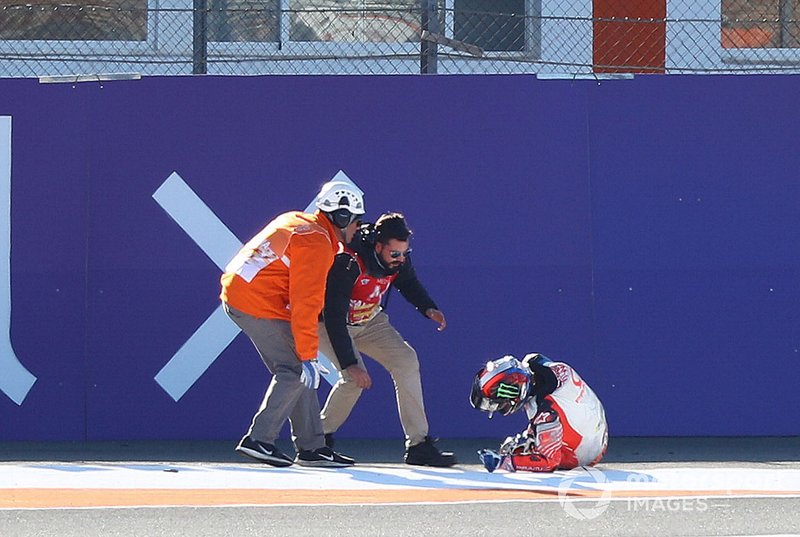 Francesco Bagnaia, Pramac Racing après un accident
