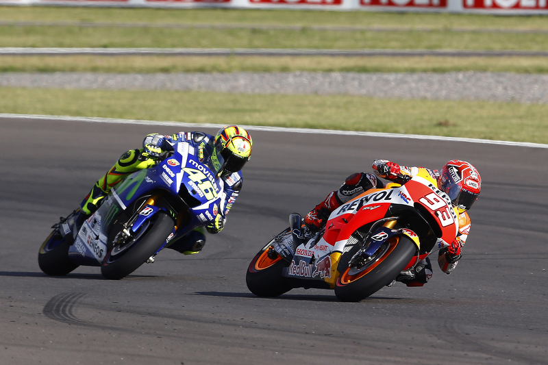 Marc Marquez, Repsol Honda Team et Valentino Rossi, Yamaha Factory Racing