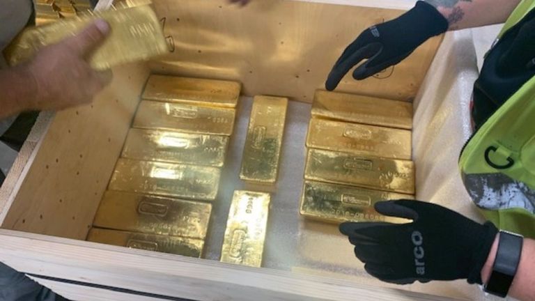 Plus de 100 tonnes d'or ont été déplacées par G4S. Pic: G4S
