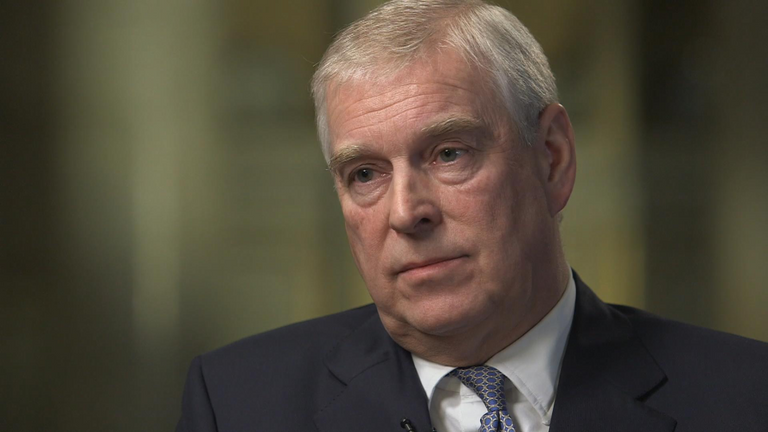 Le prince Andrew a dénoncé les allégations portées contre lui. Pic: BBC Newsnight