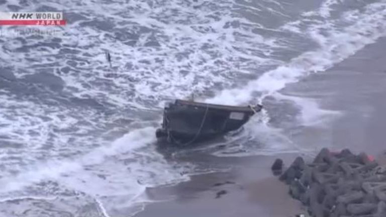 Les corps retrouvés à bord de l'épave seraient des ressortissants nord-coréens. Photo: NHK