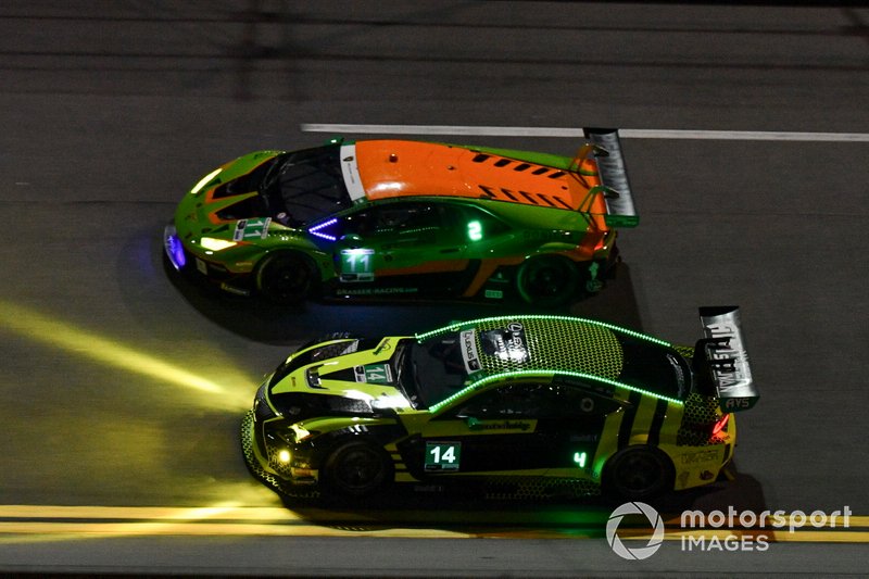 # 14 AIM Vasser Sullivan Lexus RC-F GT3, GTD: Parker Chase, Jack Hawksworth, Michael De Quesada, Kyle Busch, # 11 GRT Grasser Racing Team Lamborghini Huracan GT3, GTD: Richard Heistand, Steijn Schothorst, Albert Costa