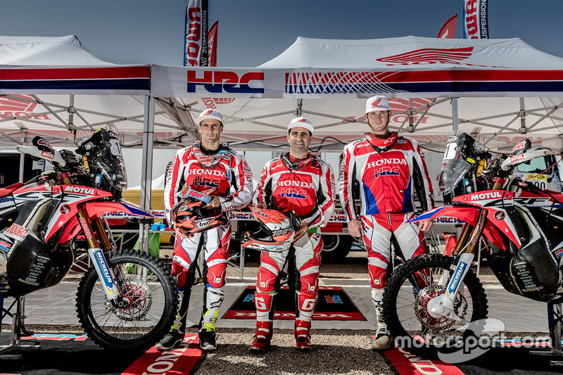 Paulo Goncalves, Honda, Kevin Benavides, Honda, Ricky Brabec, Honda