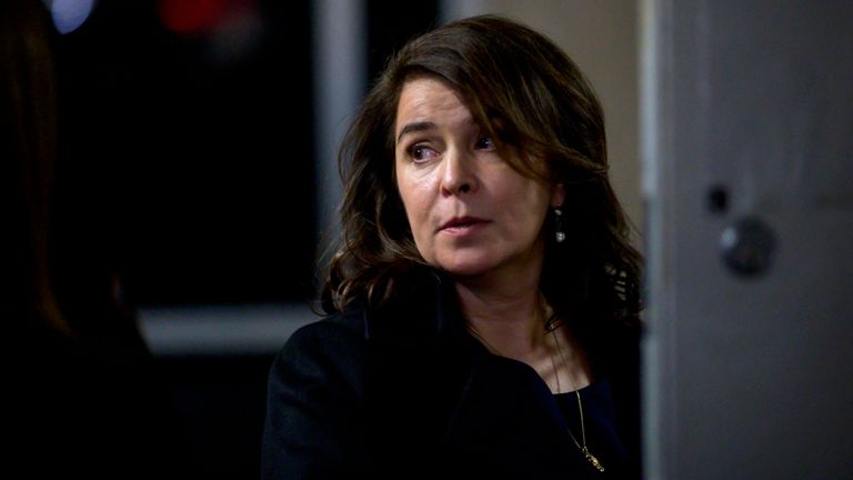 L'actrice Annabella Sciorra arrive au tribunal correctionnel de Manhattan