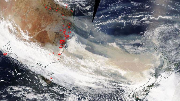 Le satellite Aqua de la NASA a pris cette image à l'aide de l'instrument MODIS (Moderate Resolution Imaging Spectroradiometer) le 5 janvier