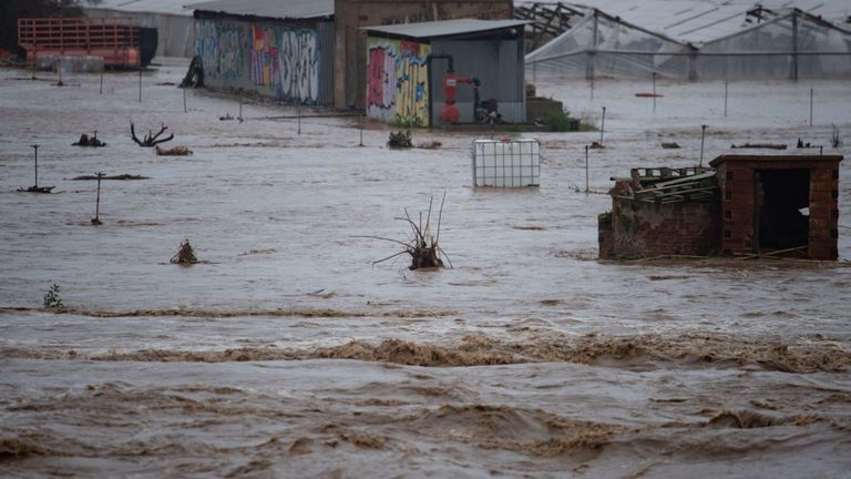 Graves inondations dans les parties inondées de Gérone