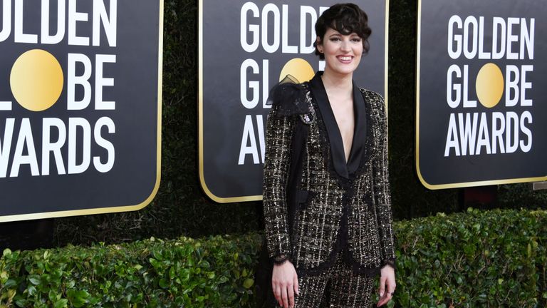 Étoile aux puces Phoebe Waller-Bridge aux Golden Globes