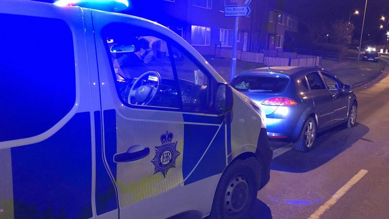 Les agents ont arrêté la voiture mardi. Photo: Police du Nottinghamshire
