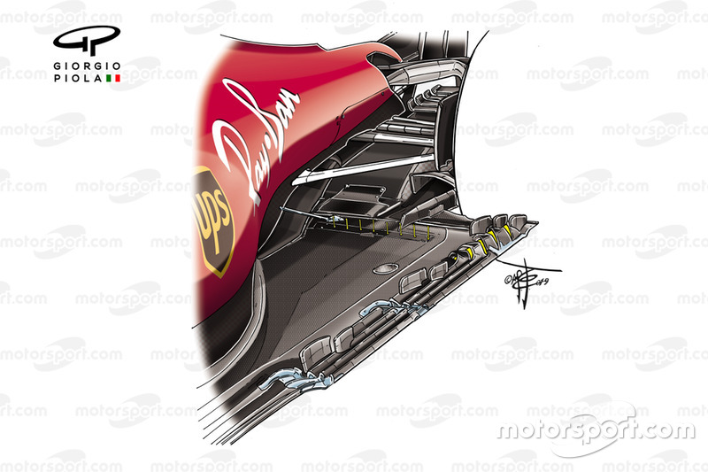 Ferrari SF90, détail capteur de plancher