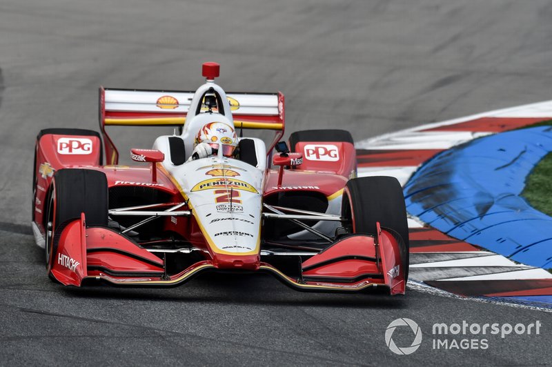 Josef Newgarden présente la Penske-Chevrolet n ° 2 sponsorisée par Shell sur le Charlotte 'Roval'. 
