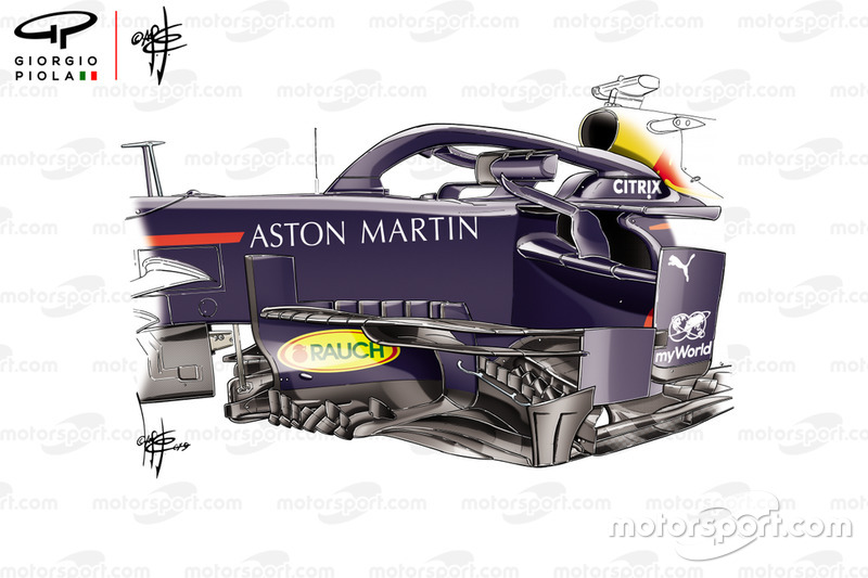 Nouveau bargeboard Red Bull RB15, GP de Russie
