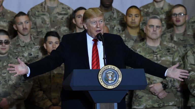 Donald Trump à la base aérienne de Bagram