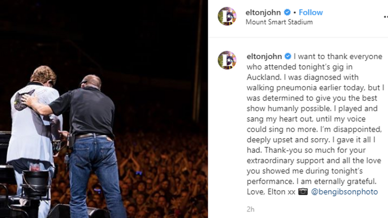 Sir Elton a publié un message émotionnel sur Instagram. Photo: Instagram / Elton John