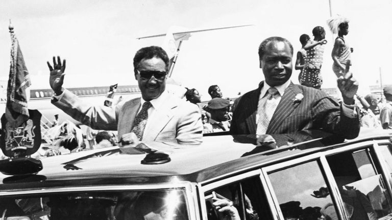 Daniel Arap Moi (à droite) à Nairobi en 1979