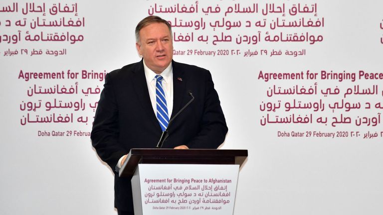 Le secrétaire d'État américain, Mike Pompeo, a décrit la signature de l'accord de paix comme une `` journée mémorable ''.